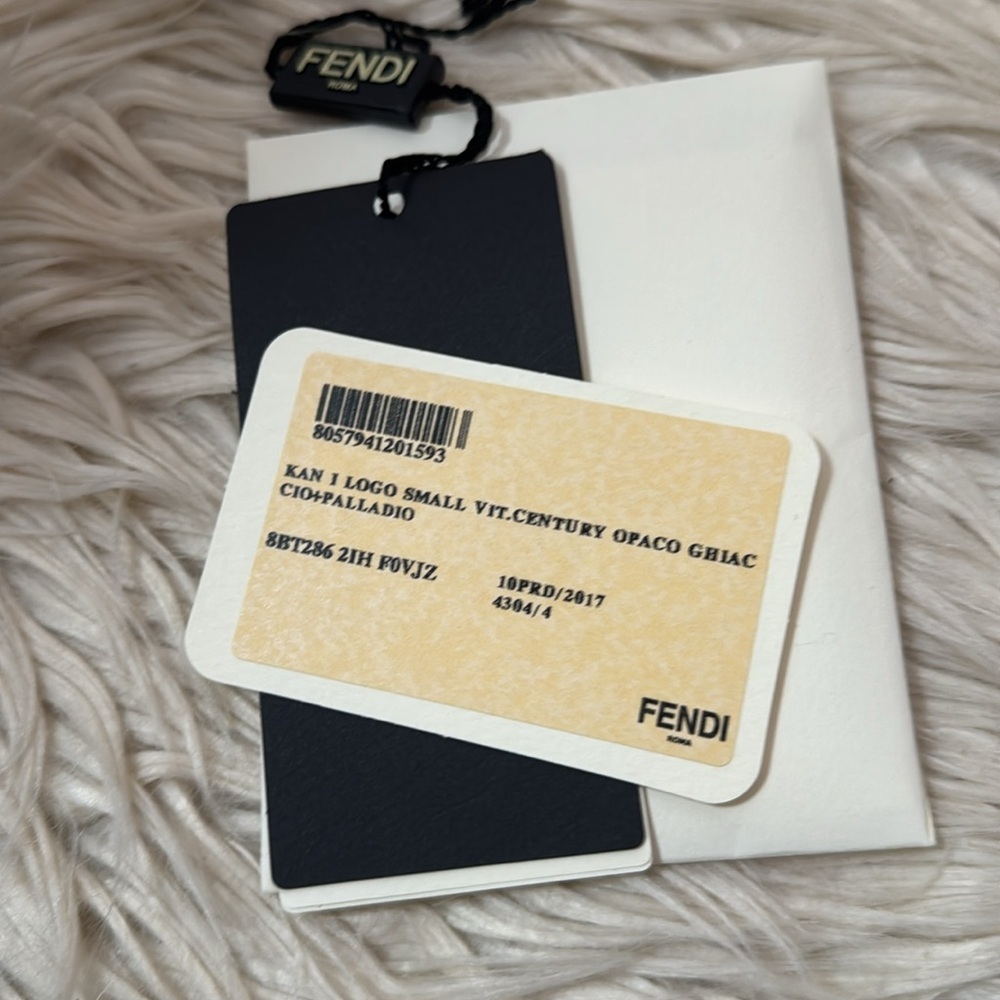 Fendi (F is for Fendi) Gray Leather Shoulder Bag with Chain Strap - Picture 16 of 16